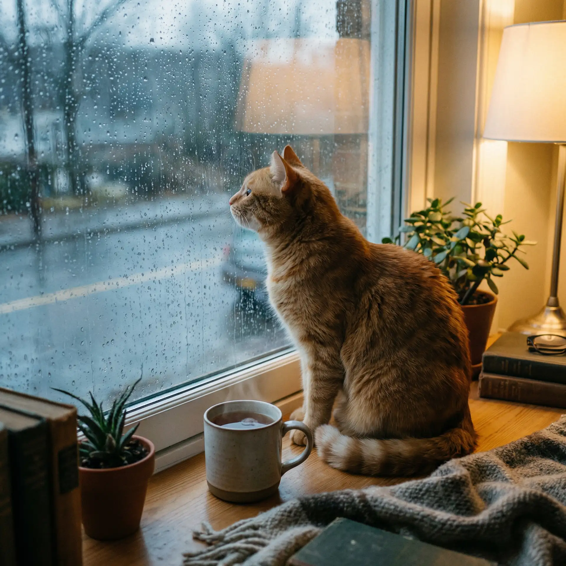 猫咪望着窗外的雨 - mx150显卡